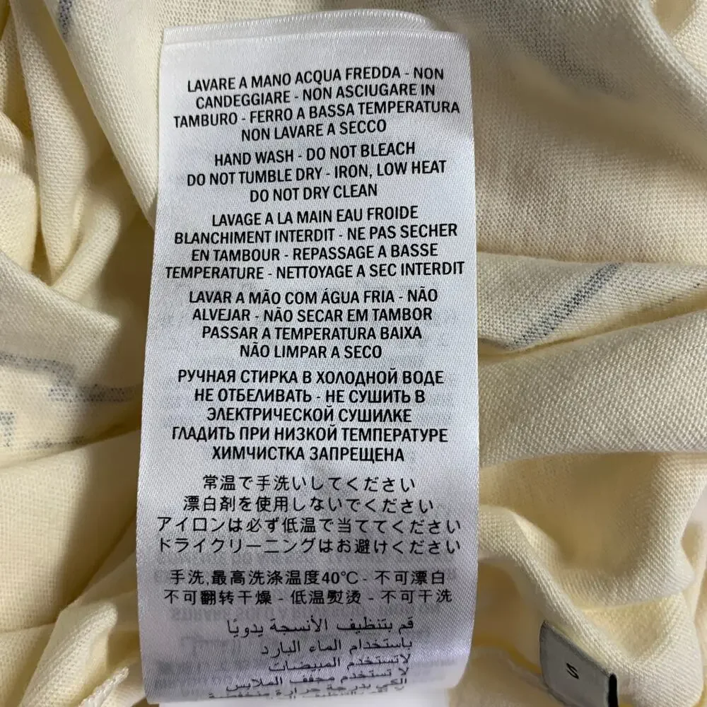 GUCCI Size S Guccify Hypnotism Cream Red Black Print Cotton Crew Neck T-shirt